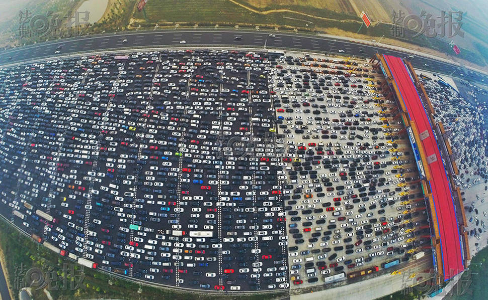 車流航拍。