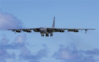 美軍B-52戰(zhàn)略轟炸機(jī)。其為韓三大核保護(hù)傘之一。