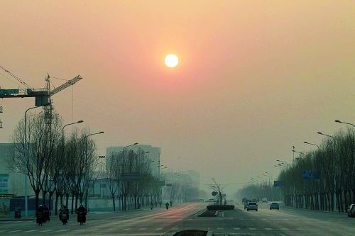 昨日天空放晴，雖然天還不是那么藍，但也給大家?guī)砗眯那椤? complete=
