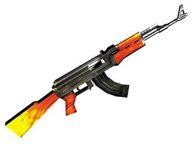 AK47步槍：哈馬斯大量仿制，是武裝分子主要武器。