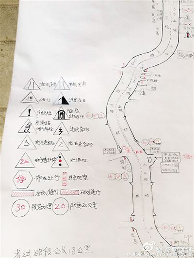 大叔手繪7米長卷，為考“科目三”真是拼了