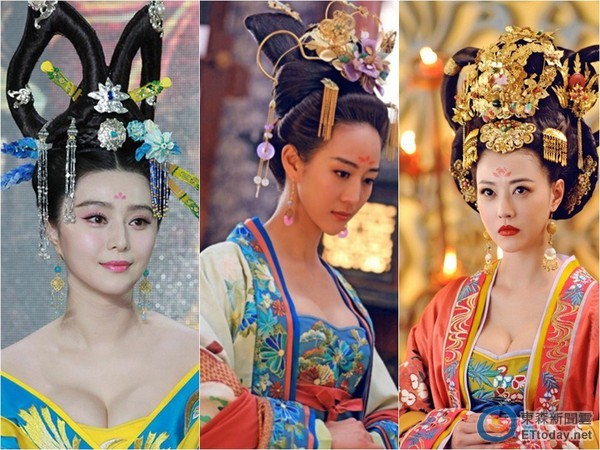 范冰冰、張鈞甯、周海媚，在《武媚娘》中爆乳演出