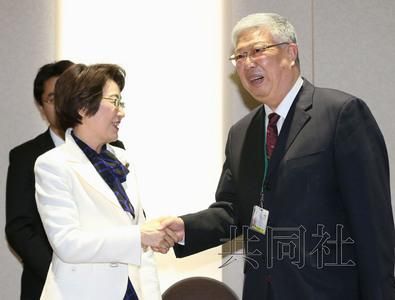 3月15日下午，日本防災(zāi)擔(dān)當(dāng)相山谷惠理子與中國民政部長李立國（右）會談。