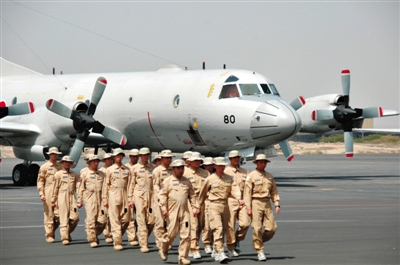 吉布提機場，日本海上自衛(wèi)隊的兩架P-3C飛機抵達，在亞丁灣執(zhí)行反海盜任務。